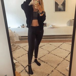 Black velvet bomber jacket with pockets